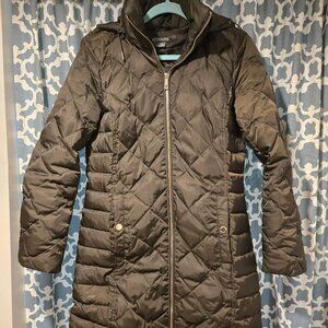 Olive Green Kenneth Cole Puffer Jacket with Detachable Hood - Small
